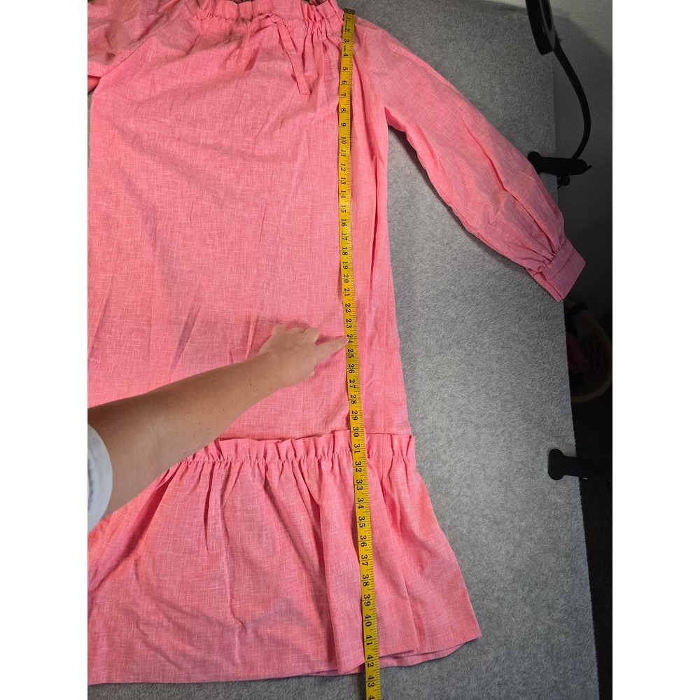 Vintage 70s Ruffle Maxi Dress Womens M Pink Cottagecore Tiered Balloon Sleeve - Picture 11 of 11